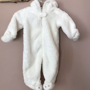 White baby snow suit